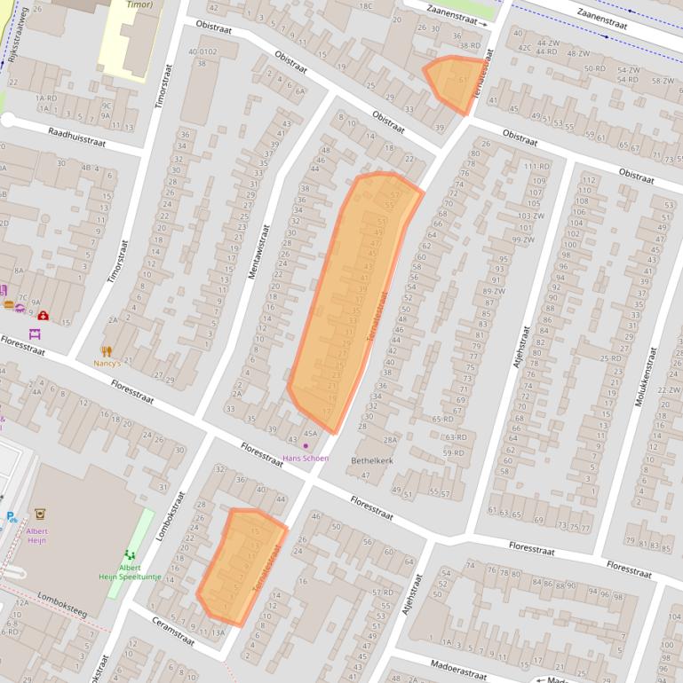 Kaart van postcodegebied 2022BT.