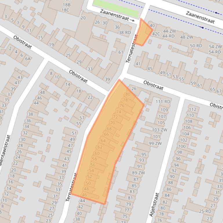 Kaart van postcodegebied 2022BW.