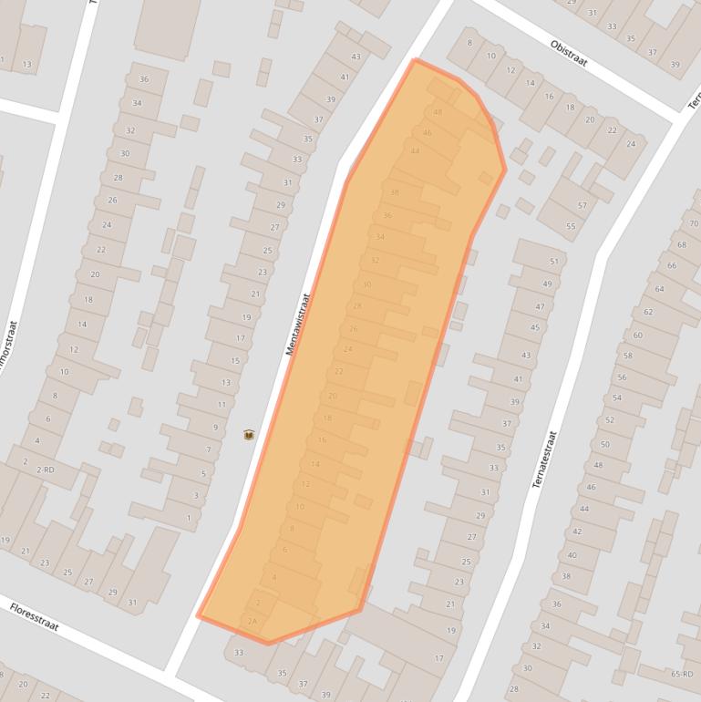 Kaart van postcodegebied 2022BZ.