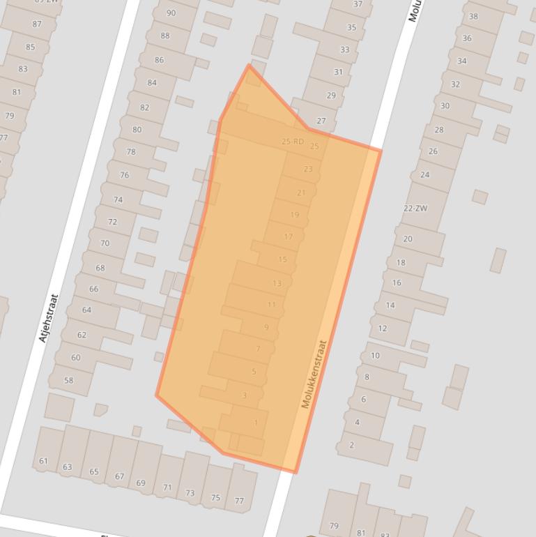 Kaart van postcodegebied 2022CA.