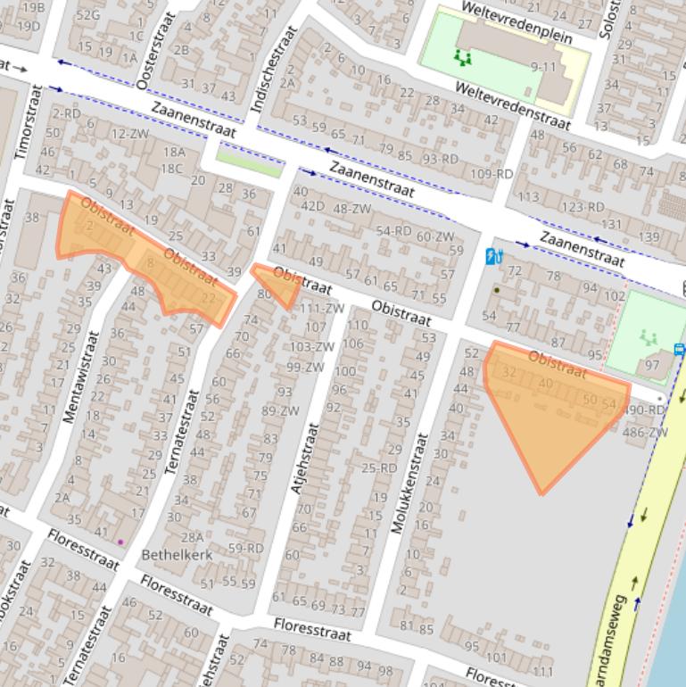 Kaart van postcodegebied 2022CJ.