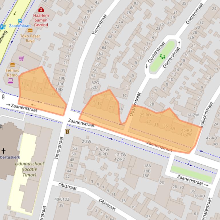 Kaart van postcodegebied 2022CK.