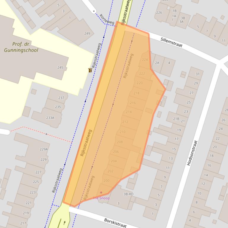 Kaart van postcodegebied 2022DH.