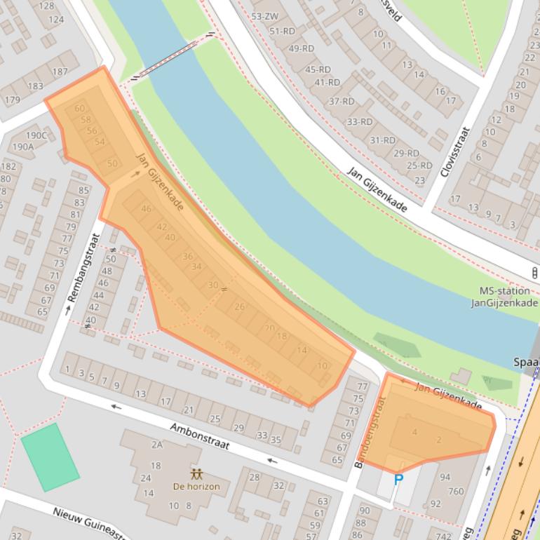 Kaart van postcodegebied 2022DW.