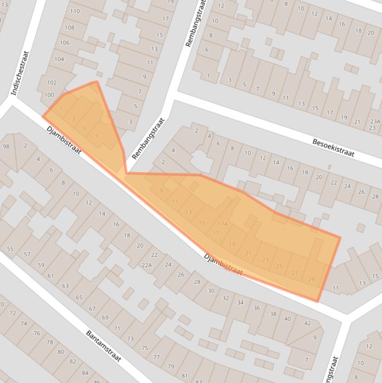 Kaart van postcodegebied 2022EX.