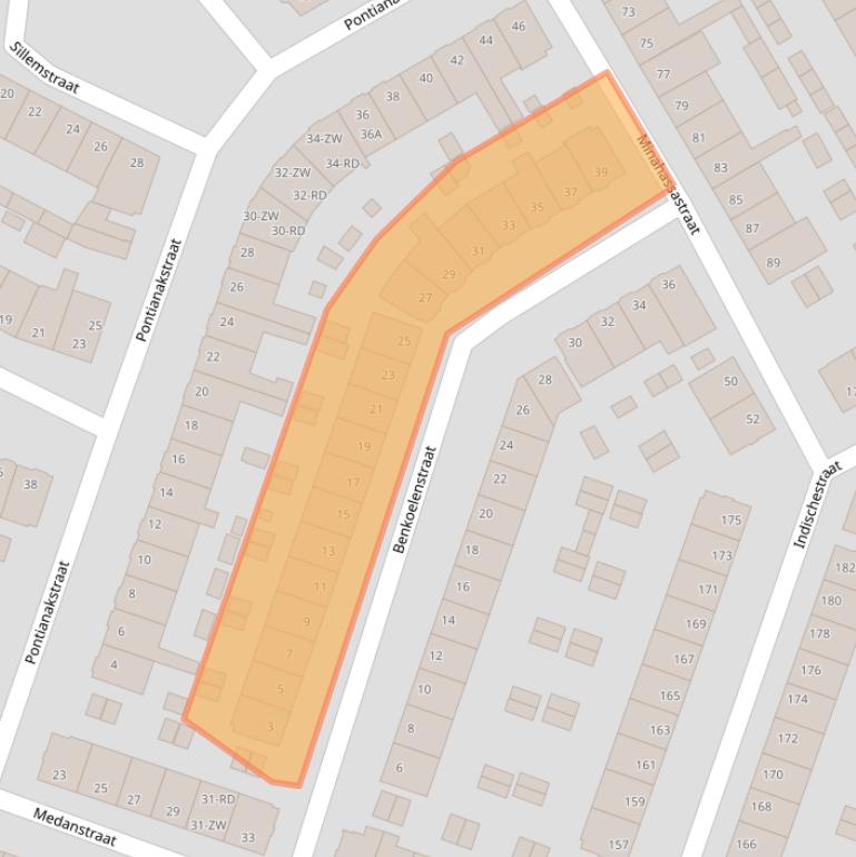 Kaart van postcodegebied 2022PJ.