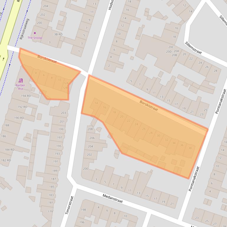 Kaart van postcodegebied 2022PN.