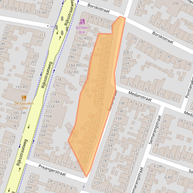 Kaart van postcodegebied 2022RE.