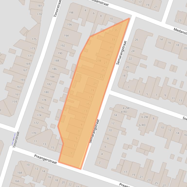 Kaart van postcodegebied 2022RV.