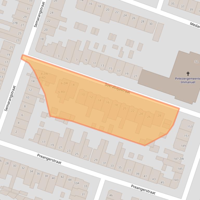 Kaart van postcodegebied 2022RZ.