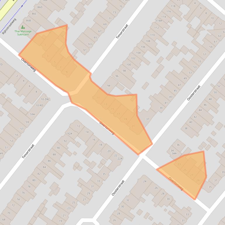 Kaart van postcodegebied 2022TA.