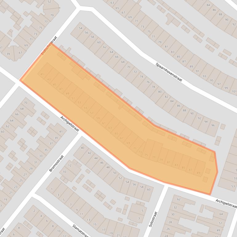 Kaart van postcodegebied 2022TD.