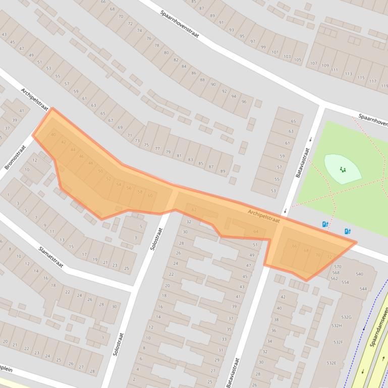 Kaart van postcodegebied 2022TG.