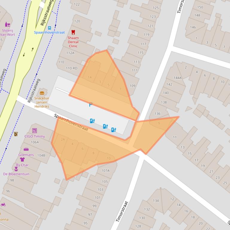 Kaart van postcodegebied 2022TH.