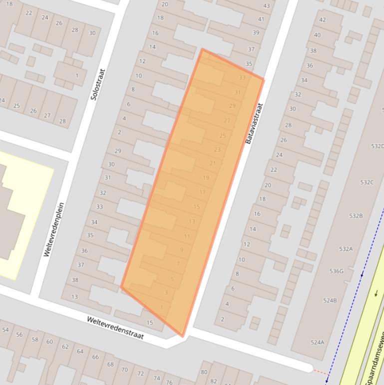 Kaart van postcodegebied 2022VG.