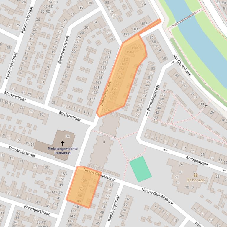 Kaart van postcodegebied 2022VZ.