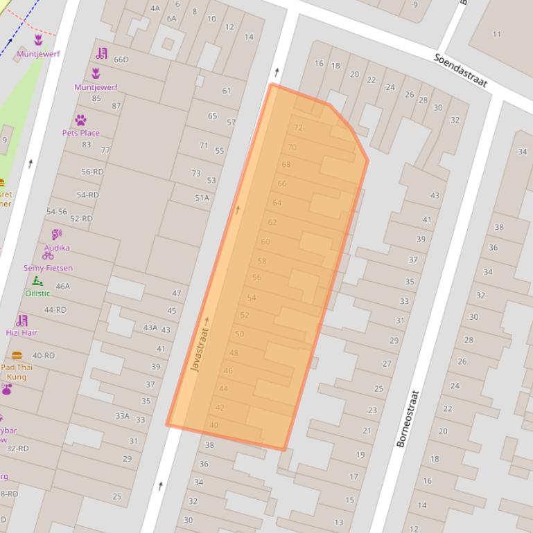 Kaart van postcodegebied 2022XS.
