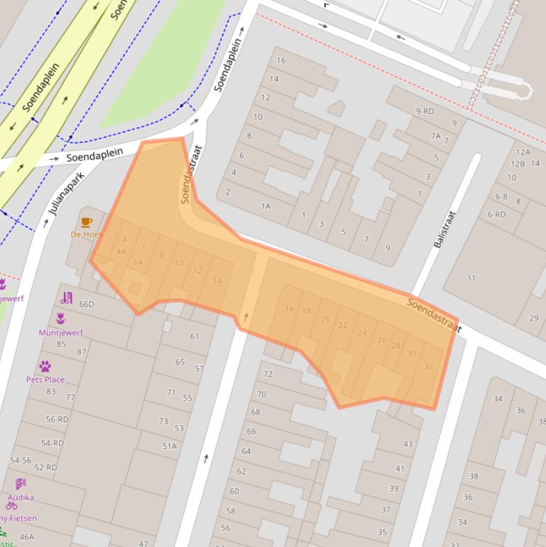 Kaart van postcodegebied 2022XW.