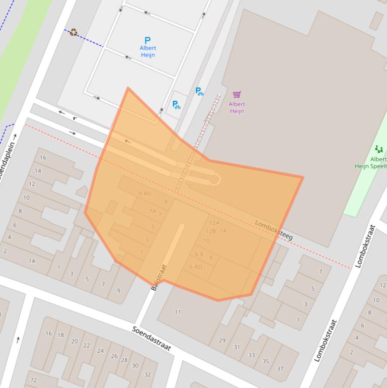 Kaart van postcodegebied 2022XZ.