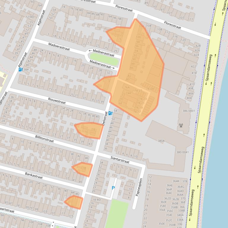 Kaart van postcodegebied 2022ZC.