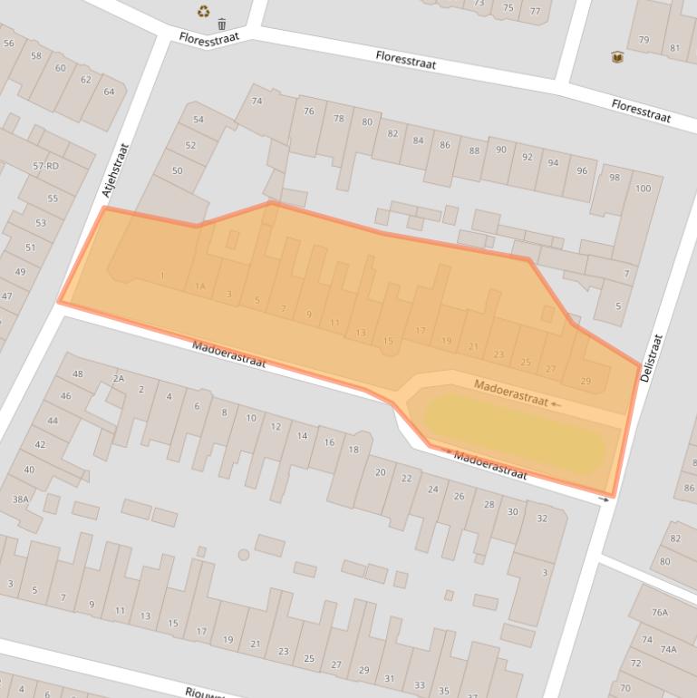 Kaart van postcodegebied 2022ZL.