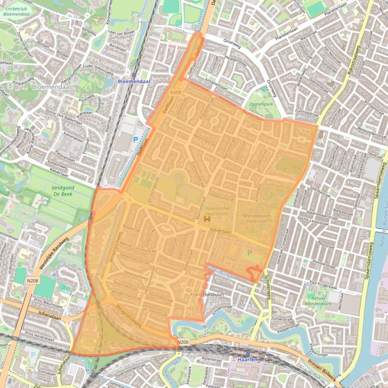 Kaart van postcodegebied 2023.