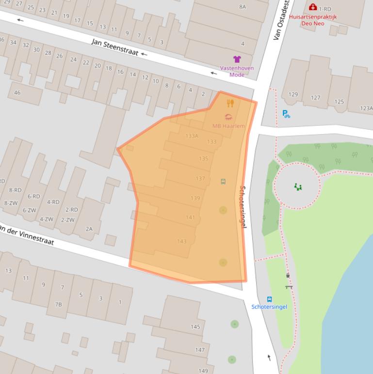 Kaart van postcodegebied 2023AC.