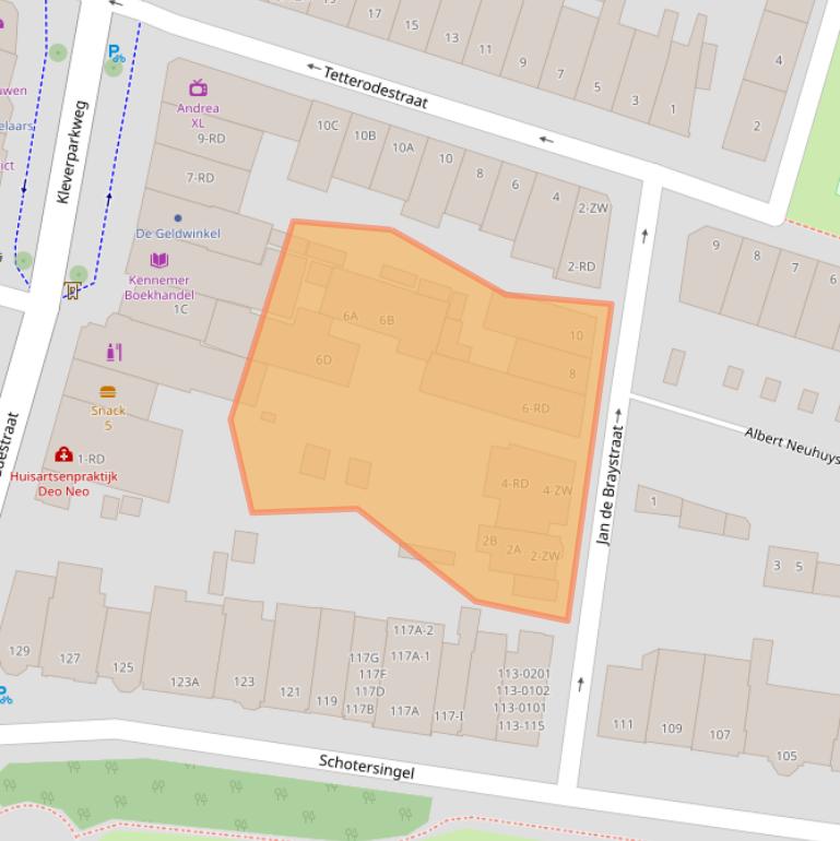 Kaart van postcodegebied 2023AE.