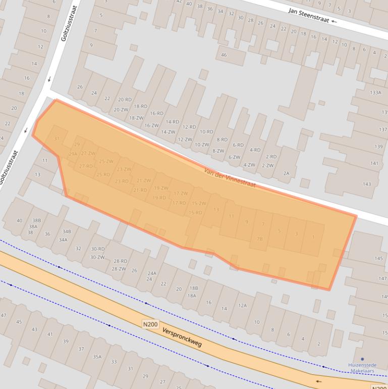 Kaart van postcodegebied 2023AG.