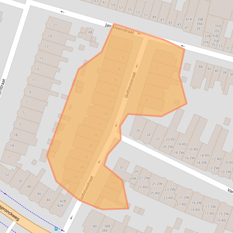 Kaart van postcodegebied 2023AJ.