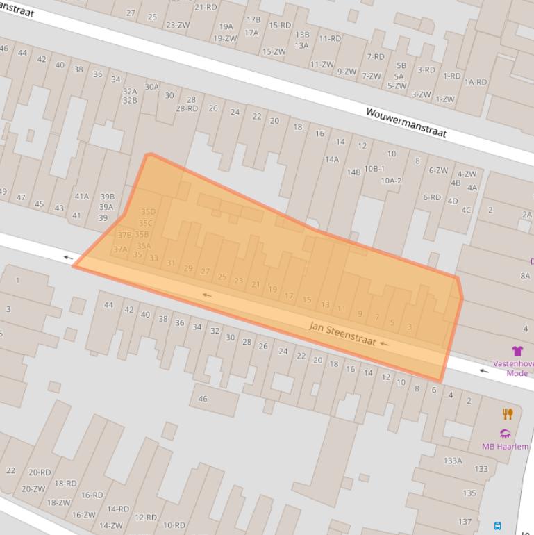 Kaart van postcodegebied 2023AK.