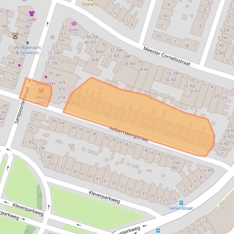 Kaart van postcodegebied 2023CL.