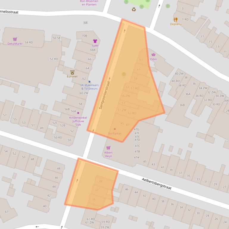 Kaart van postcodegebied 2023DB.