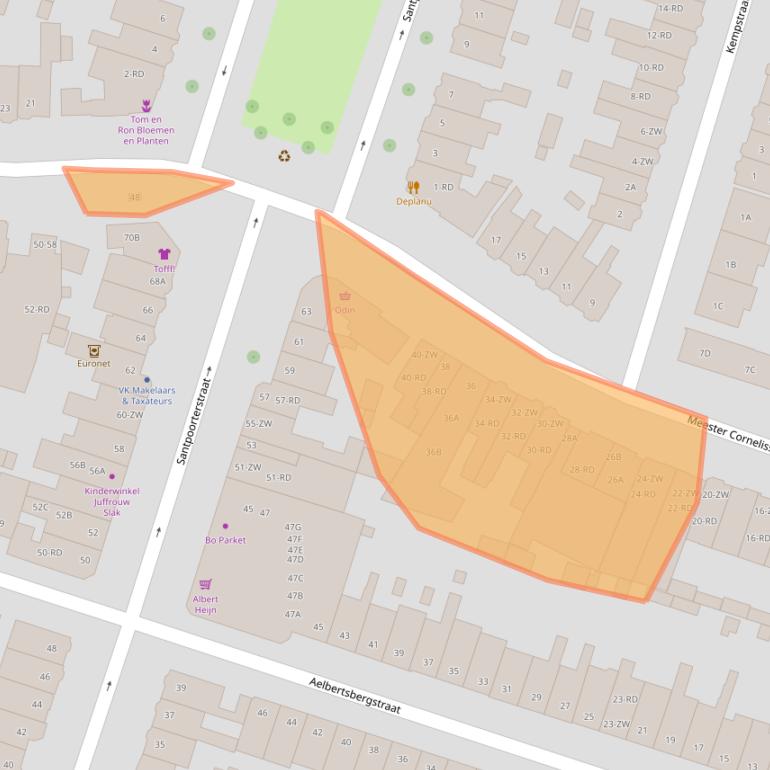 Kaart van postcodegebied 2023DH.