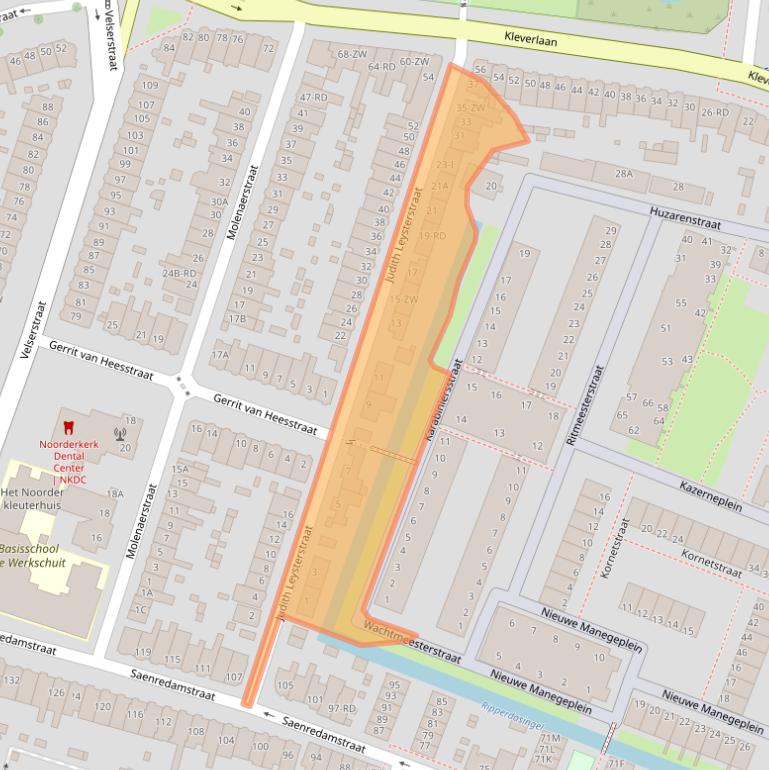Kaart van postcodegebied 2023EG.