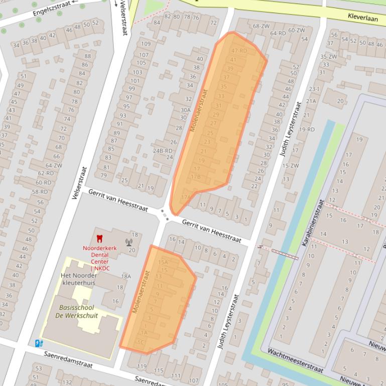 Kaart van postcodegebied 2023EJ.