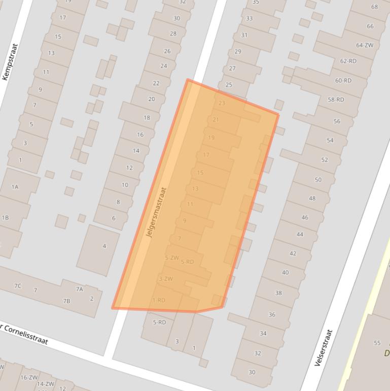 Kaart van postcodegebied 2023EM.