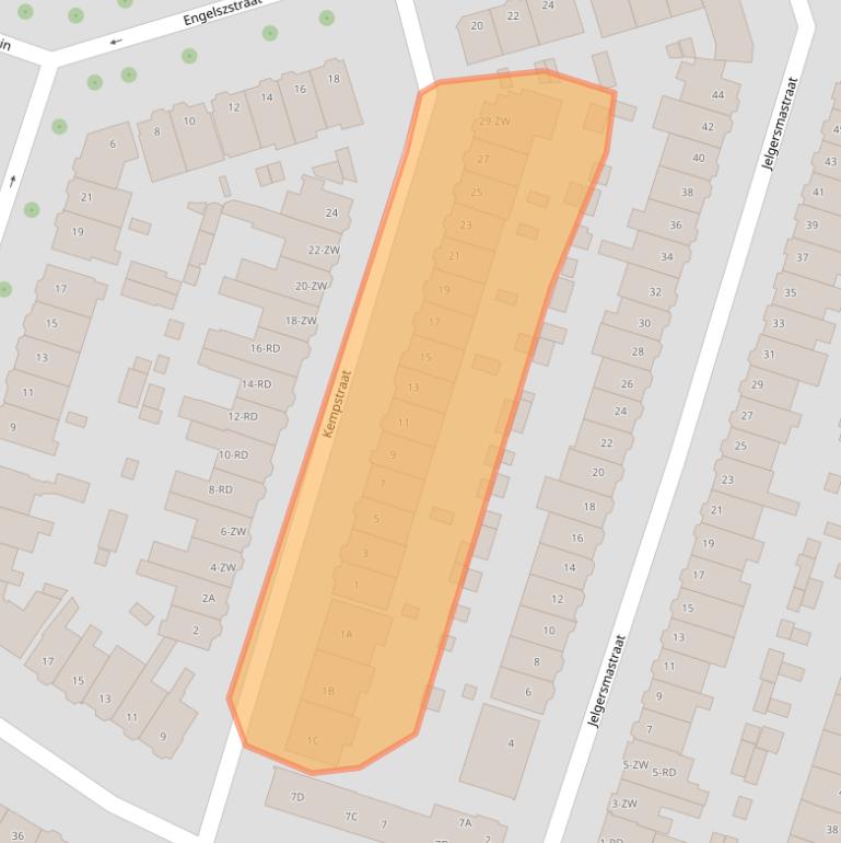 Kaart van postcodegebied 2023ER.