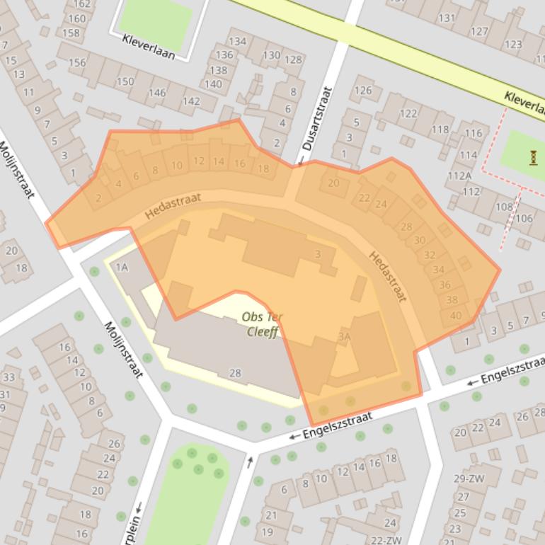 Kaart van postcodegebied 2023EW.