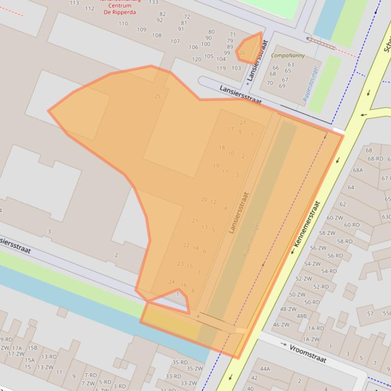 Kaart van postcodegebied 2023GA.