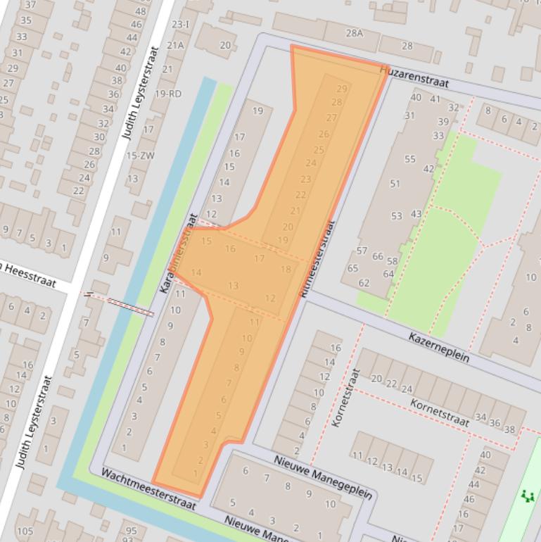 Kaart van postcodegebied 2023GJ.