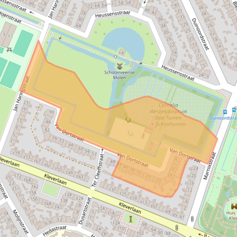 Kaart van postcodegebied 2023JN.