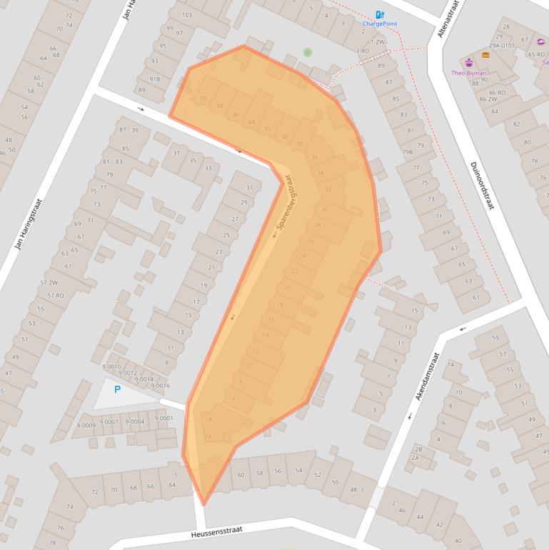 Kaart van postcodegebied 2023JW.