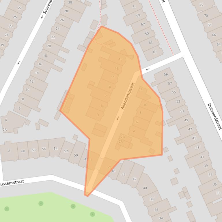 Kaart van postcodegebied 2023JX.