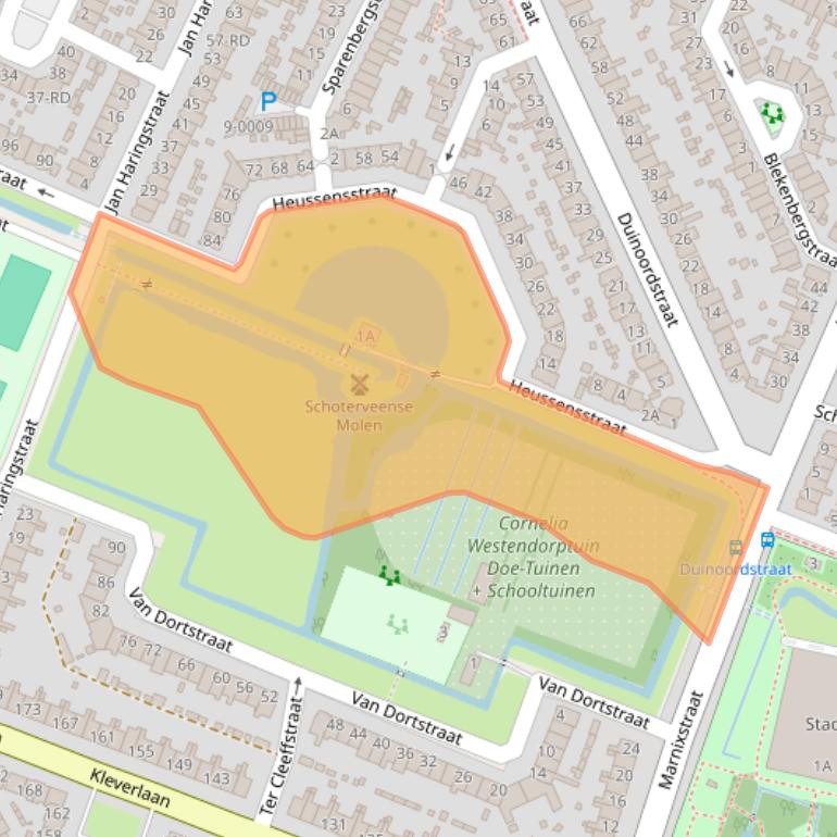 Kaart van postcodegebied 2023JZ.