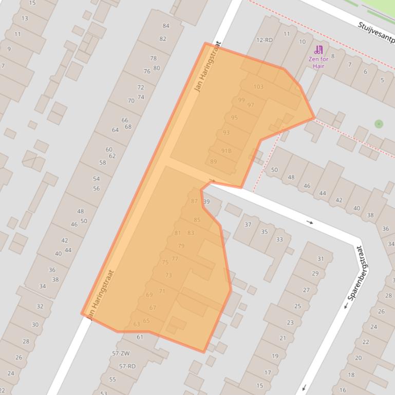 Kaart van postcodegebied 2023KC.