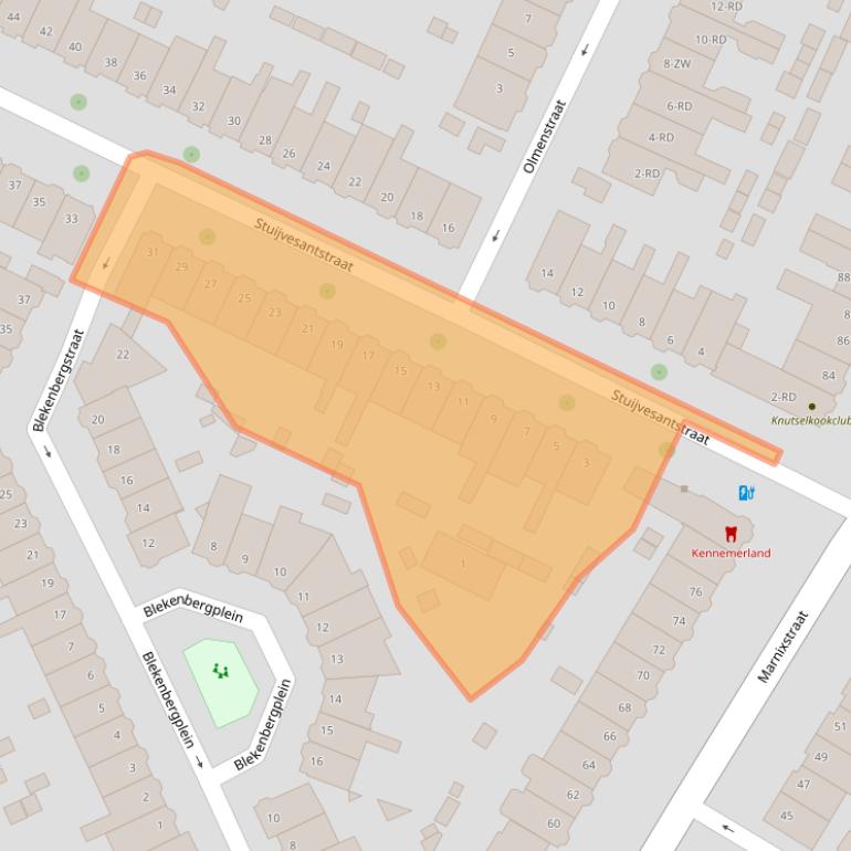 Kaart van postcodegebied 2023KK.