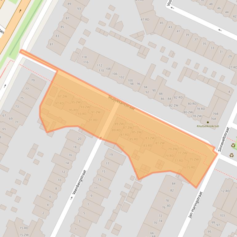 Kaart van postcodegebied 2023KM.