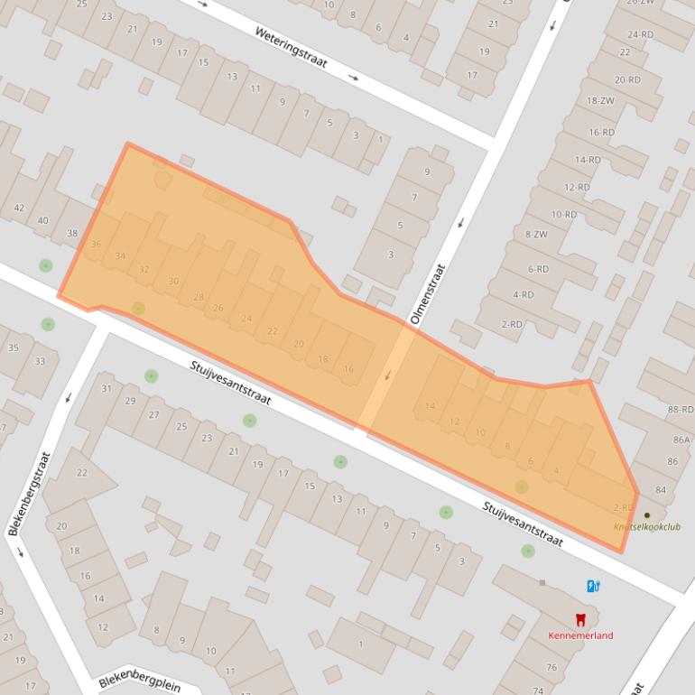 Kaart van postcodegebied 2023KN.