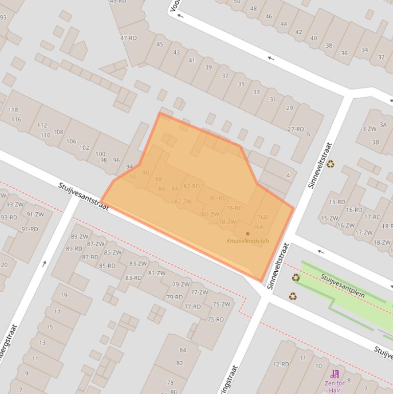 Kaart van postcodegebied 2023KR.